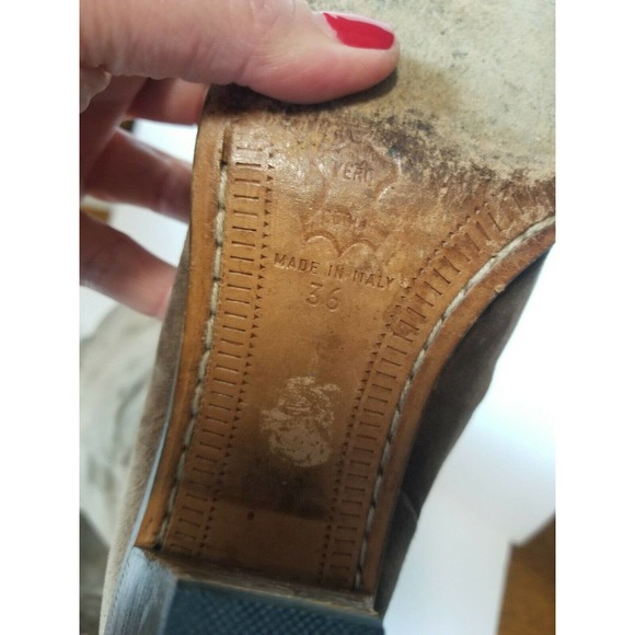 OTTORINO BOSSI women 36 Boots Tall Brown‎ Western Leather Suede Cowboy Italy 6 - Picture 11 of 11